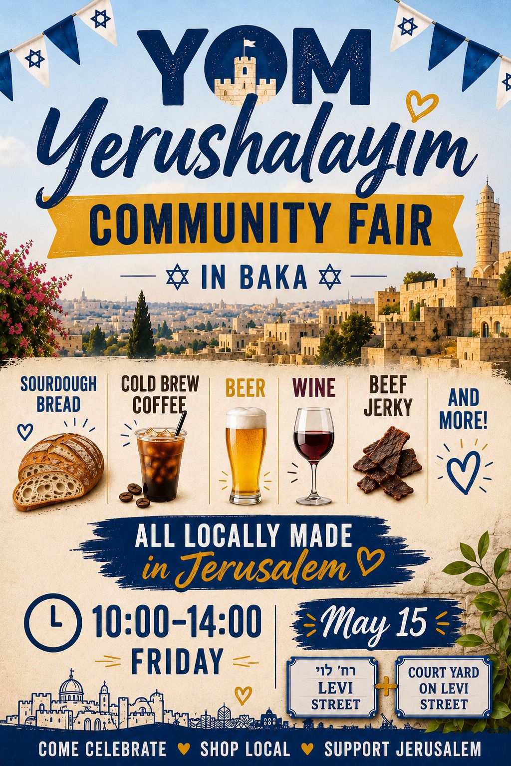 May 14 Yom Yerushalayim Community Fair in Baka